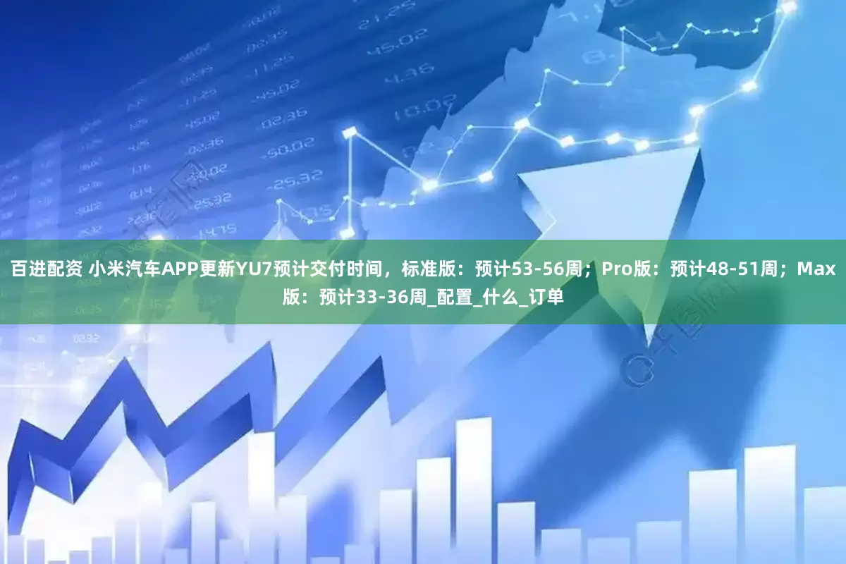 百进配资 小米汽车APP更新YU7预计交付时间，标准版：预计53-56周；Pro版：预计48-51周；Max版：预计33-36周_配置_什么_订单
